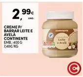 Oferta de Continente - Creme P/ Barrar Leite E Avela por 2,99€ em Continente