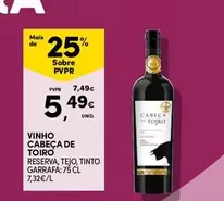 Oferta de Vinho Cabeça De Toiro por 5,49€ em Continente