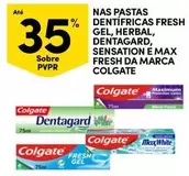 Oferta de Colgate - Nas Pastas Dentifricas Fresh Gel, Herbal, Dentagard, Sensation E Max Fresh Da Marcaem Continente