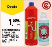 Oferta de Continente - Desentuidor Canos Gel Ação Forte/Manutenção por 1,89€ em Continente