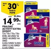 Oferta de Dodot - Fraldas Activity Extra por 14,99€ em Continente