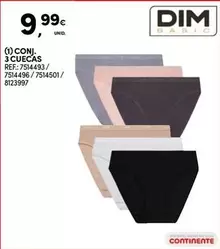 Oferta de Dim - Conj. 3 Cuecas por 9,99€ em Continente