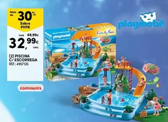 Oferta de Playmobil - Piscina C/ Escorerga por 32,99€ em Continente