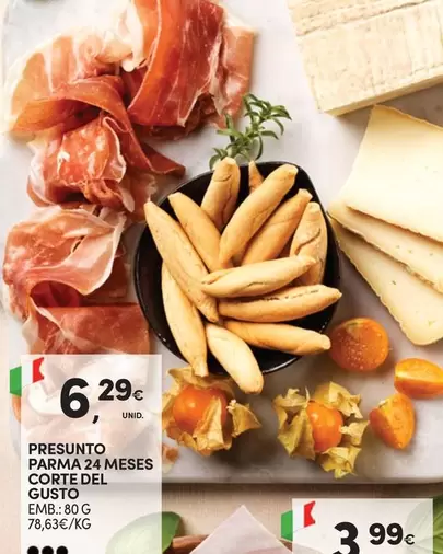 Oferta de Corte del Gusto - Presunto Parma 24 Meses Corte Del Gusto por 6,29€ em Continente