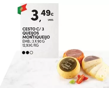 Oferta de Montiqueijo - Cesto C/3 Queijos por 3,49€ em Continente