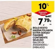 Oferta de Continente - Rolo Misto Massa Folhada Extra Queijo/ Fiambre  Seleção por 7,79€ em Continente