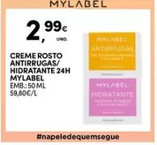 Oferta de Mylabel - Creme Rosto Antirrugas/ Hidratante 24h por 2,99€ em Continente