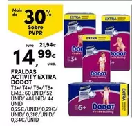 Oferta de Dodot - Fraldas Activity Extra por 14,99€ em Continente