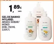 Oferta de Mylabel - Gel De Banho por 1,89€ em Continente