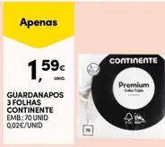 Oferta de Continente - Guardanapos 3 Folhas por 1,59€ em Continente