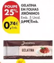 Oferta de Gelatina Em Folhas por 0,74€ em Pingo Doce