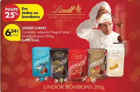 Oferta de Lindt - Lindor Cornet por 6,34€ em Pingo Doce