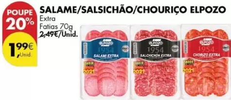 Oferta de Elpozo - Salame/salsichao/chourico por 1,99€ em Pingo Doce