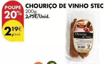 Oferta de Stec - Chourico De Vinho por 2,19€ em Pingo Doce