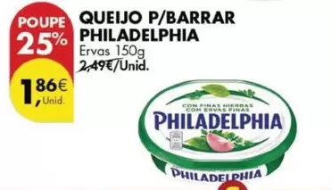 Oferta de Philadelphia - Queijo P/ Barrar por 1,86€ em Pingo Doce