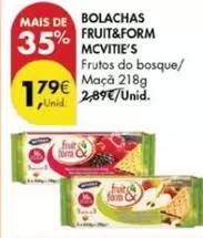 Oferta de Bolachas Fruit&form por 1,79€ em Pingo Doce