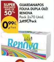 Oferta de Renova - Guardanapos Folha Dupla por 0,99€ em Pingo Doce