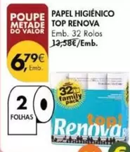 Oferta de Renova - Papel Higienico Top por 6,79€ em Pingo Doce