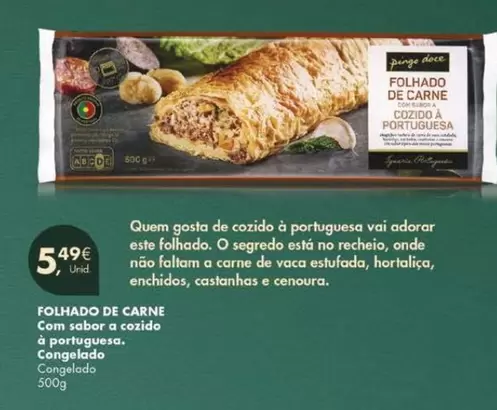 Oferta de Recheio - Folhado De Carne por 5,49€ em Pingo Doce