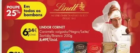 Oferta de Lindt - Lindor Cornet por 6,34€ em Pingo Doce