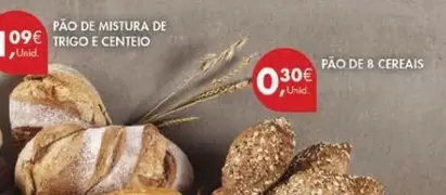 Oferta de Pao De Mistura De Trigo E Centeio por 0,3€ em Pingo Doce