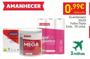 Oferta de Amanhecer - Guardanapo Folha Tripla por 0,99€ em Recheio