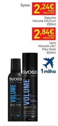 Oferta de Syoss - Laca Volume Lift/Max Hold por 2,24€ em Recheio