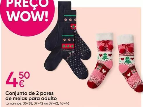 Oferta de Conjunto De 2 Pares De Mejas Para Adulto por 4,5€ em Pepco