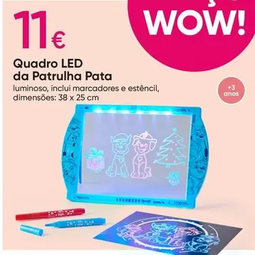 Oferta de Patrulha Pata - Quadro Led Da por 11€ em Pepco