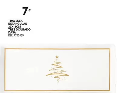 Oferta de Kasa - Travessa Retangular 33x14cm Tree Dourado por 7€ em Continente