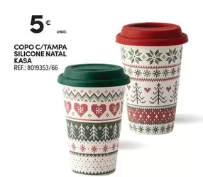 Oferta de Kasa - Copo C/tampa Silicone Natal por 5€ em Continente