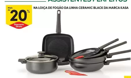 Oferta de Kasa - Na Loica De Fogão Da Linha Ceramic Black Da Marcaem Continente