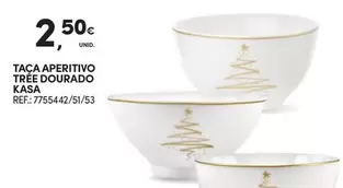 Oferta de Taça Aperitivo Tree Dourado Kasa por 2,5€ em Continente