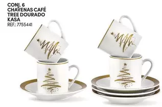 Oferta de Kasa - Coni.6 Chavenas Café Tree Douradoem Continente