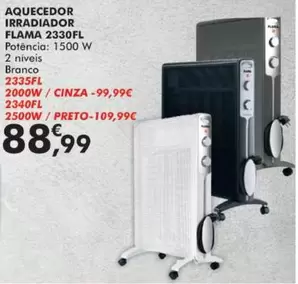 Oferta de Flama - Aquecedor Irradiador 2330fl por 88,99€ em E.Leclerc