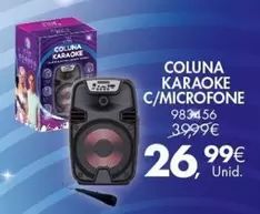 Oferta de Coluna Karaoke C/microfone por 26,99€ em Pingo Doce