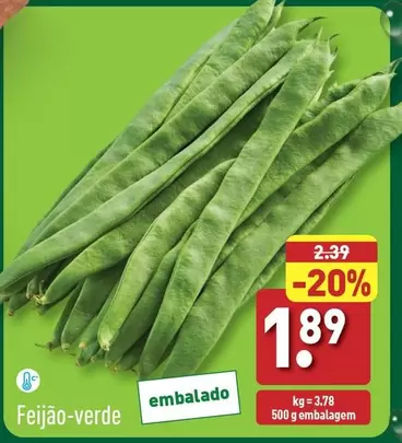 Oferta de Feijão-verde por 1,89€ em Aldi