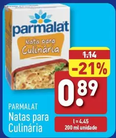 Oferta de Parmalat - Nata Para Culinaria por 0,89€ em Aldi