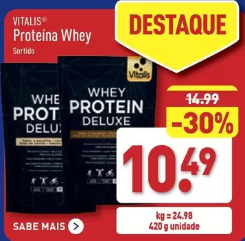 Oferta de Vitalis - Proteina Whey por 10,49€ em Aldi