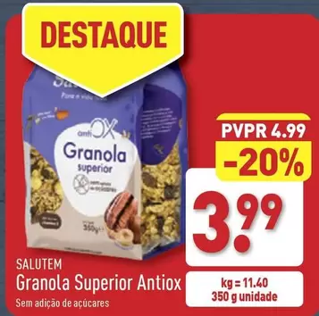 Oferta de A+ - Granola Superior Antiox por 3,99€ em Aldi