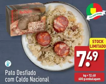 Oferta de Pato -  Desfiado Com Caldo Nacional por 7,49€ em Aldi