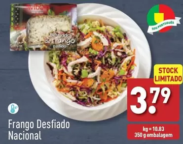 Oferta de Nacional - Frango Desfiado por 3,79€ em Aldi