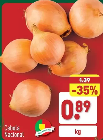 Oferta de Nacional - Cebola por 0,89€ em Aldi