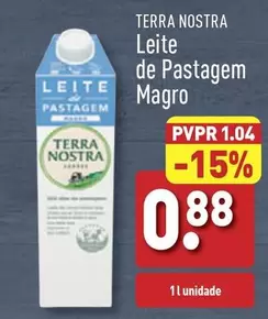 Oferta de Terra Nostra - Leite De Pastagem Magro por 0,88€ em Aldi