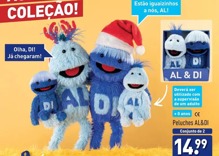 Oferta de Peluches por 14,99€ em Aldi