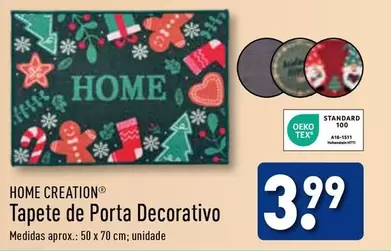 Oferta de Home Creation - Tapete De Porta Decorativo por 3,99€ em Aldi