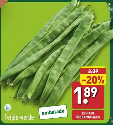 Oferta de Feijão-Verde  por 1,89€ em Aldi