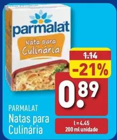 Oferta de Parmalat - Natas Para Culinária por 0,89€ em Aldi