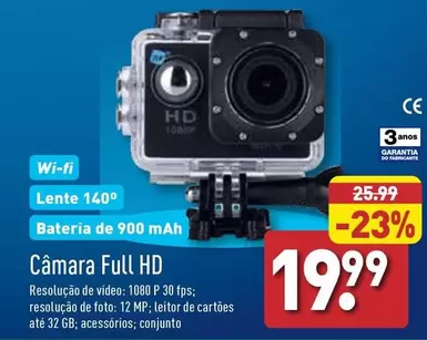 Oferta de Câmara Full Hd por 19,99€ em Aldi