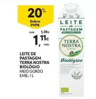 Oferta de Terra Nostra - Leite De Pastagem por 1,11€ em Continente